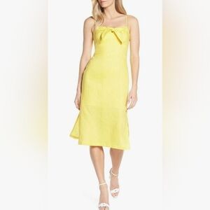 Forest Lily Yellow 100% Linen‎ Women's Solid Color Short & Midi Dress Size 4